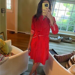 Boden Red Polka Dot Dress